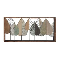 47" Brown Modern Leaves Wall Décor