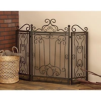 Brown Metal Traditional Fireplace Screen, 38" x 48" x 1"