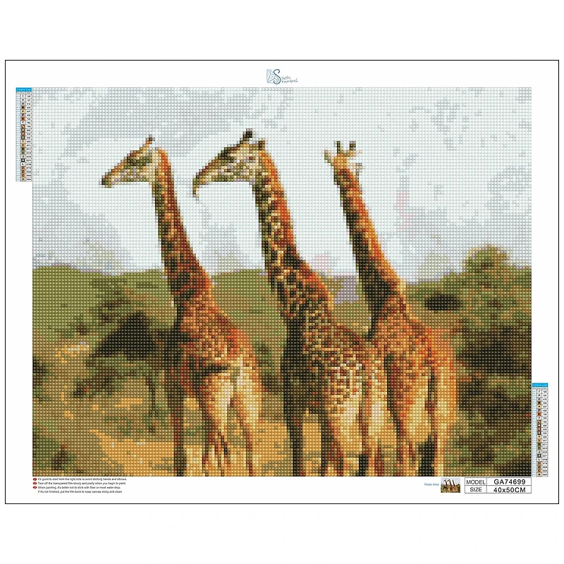 Sparkly Selections Giraffes on the Safari Diamond Painting Kit, Square Diamonds