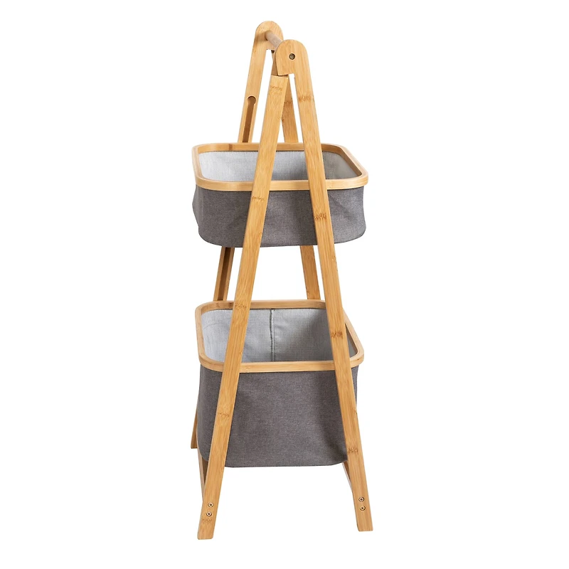 Honey Can Do Bamboo & Canvas 2-Tier Collapsible Shelves