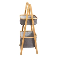 Honey Can Do Bamboo & Canvas 2-Tier Collapsible Shelves