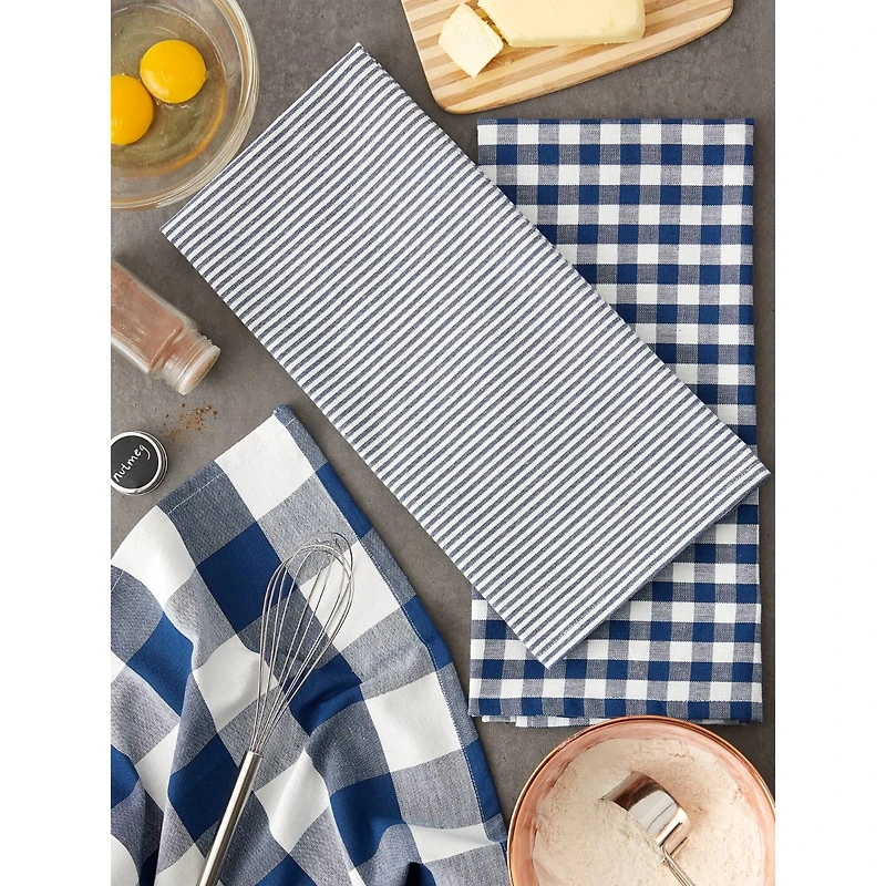 DII® Navy & White Dishtowel Set