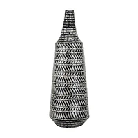 Black Shell Contemporary Vase, 28" x 10" x 10"