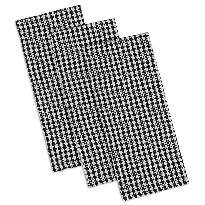 DII® Black Check Heavyweight Dishtowel & Dishcloth Set