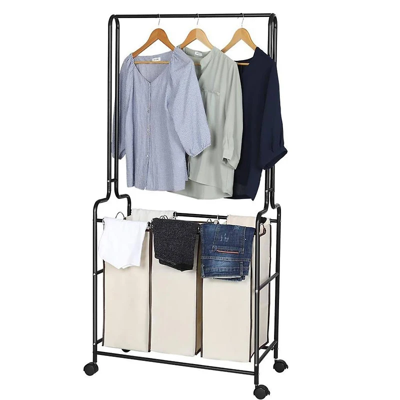Brown Heavy Duty Laundry Sorters Cart