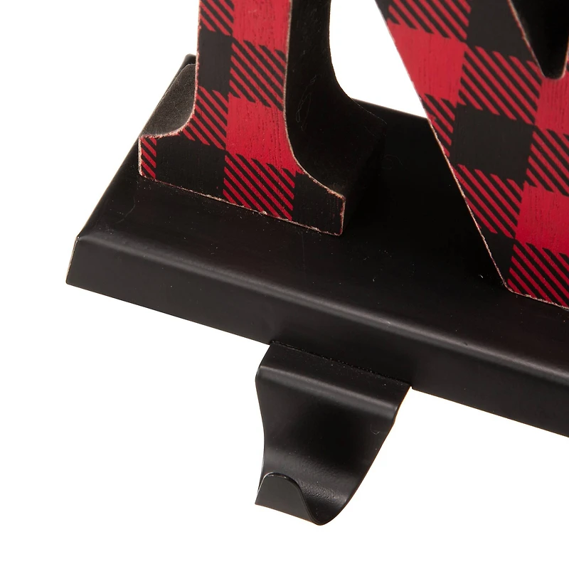 Glitzhome® Red Plaid Noel Stocking Holders, 4ct.