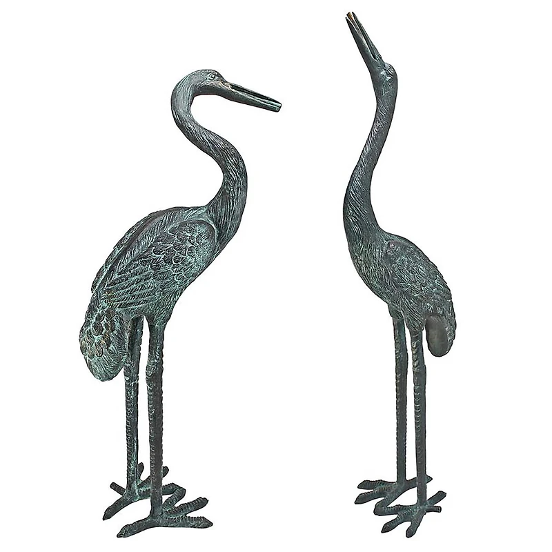 Design Toscano Medium Bronze Crane: Set