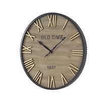 Brown Farmhouse Wood Wall Clock