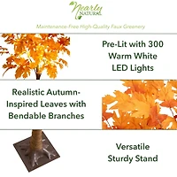 6ft. Pre-Lit Orange Autumn Maple Artificial Fall Tree
