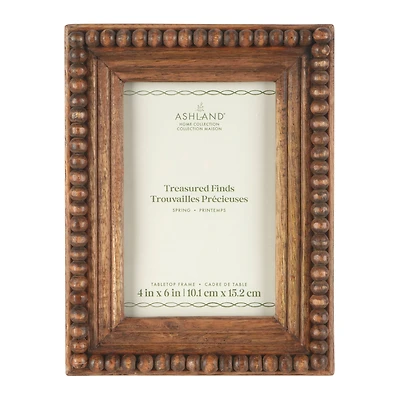 4" x 6" Dark Brown Beaded Wood Frame, Treasured Finds by Ashland®