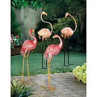 33" Bright Standing Flamingo Looking Back