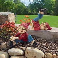 Design Toscano Eccentric Elves Garden Gnome Statue Set