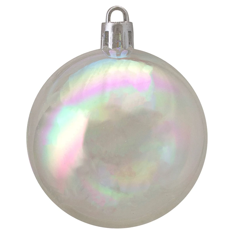 60ct. 2.5" Shiny Clear Iridescent Shatterproof Ball Ornaments