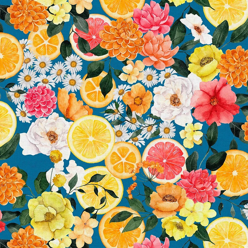 Fabric Editions Blue In Bloom Cotton Fabric