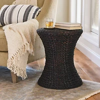 Household Essentials 21" Woven Hyacinth Hourglass End Table