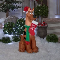 3.5ft. Airblown® Inflatable Scooby with Santa Hat & Stocking