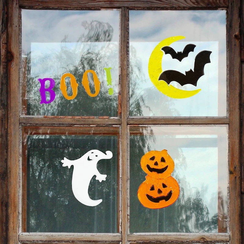 Moon & Bats Halloween Gel Window Clings