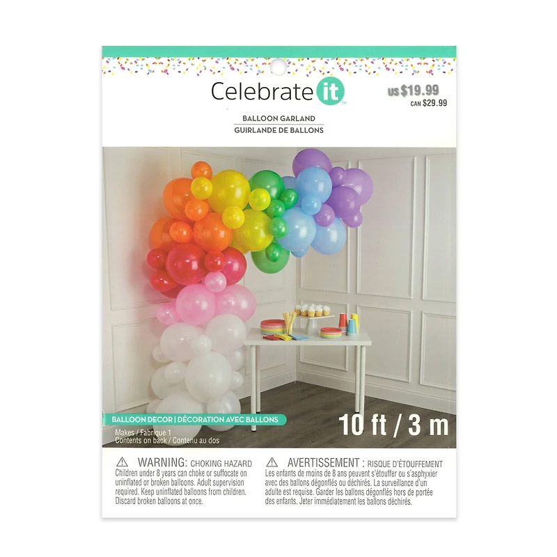 10ft. Rainbow Balloon Garland by Celebrate It™