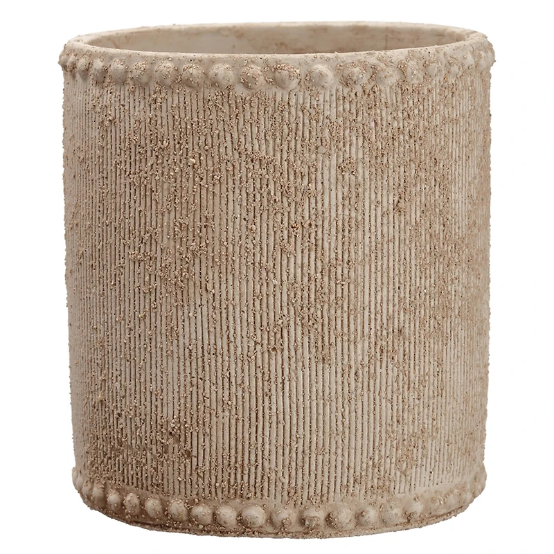 6.5" Beige Textured Cement Container