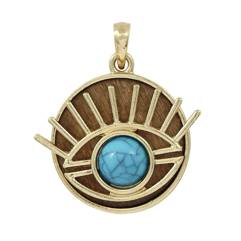 Gold & Blue Evil Eye Pendant by Bead Landing™