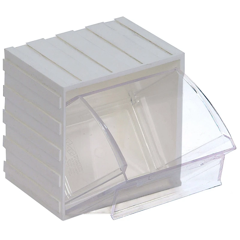 Quantum Storage Systems® 3.625" x 4.25" White & Clear Individual Tip Out Bin