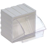 Quantum Storage Systems® 3.625" x 4.25" White & Clear Individual Tip Out Bin