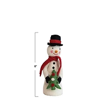 Hello Honey® 10" Handmade Wool Felt Snowman with Hat