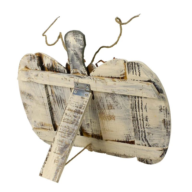 15" White Wooden Pumpkin Tabletop Décor