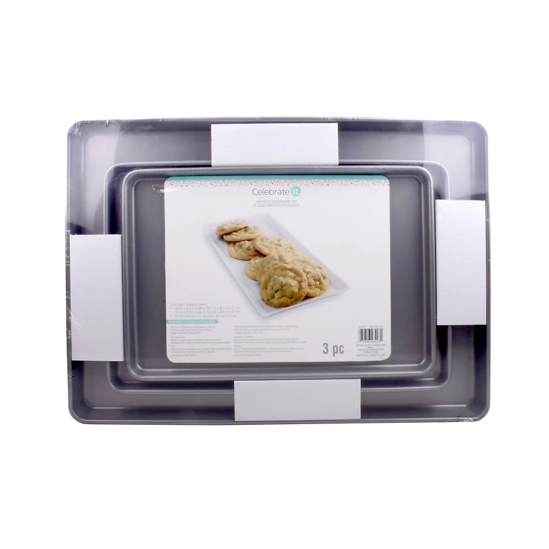 6 Packs: 3 ct. (18 total) Non-Stick Cookie Sheet Set by Celebrate It®