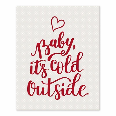 Baby Its Cold Outside Dotted Background 8x10 Tabletop Canvas