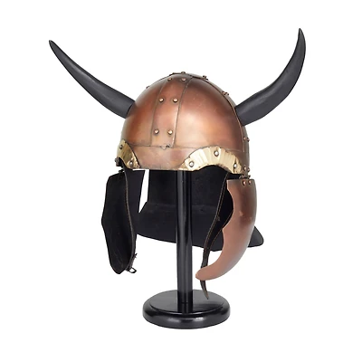 Bronze Iron Vintage Helmet, 20" x 15" x 13"