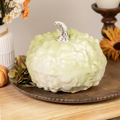 7.5" Green Textured Pumpkin Tabletop Décor
