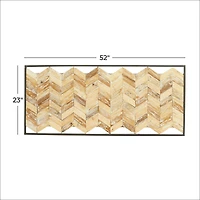 The Novogratz Brown Teak Wood Farmhouse Wall Decor, 23" x 52" x 1"