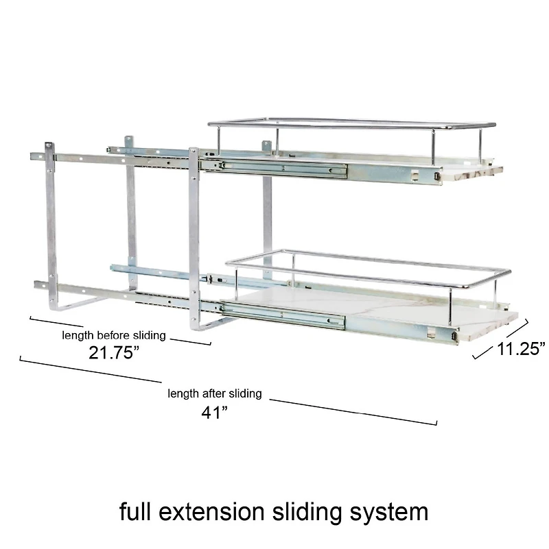 Household Essentials Glidez Marble 2-Tier Cabinet Organizer