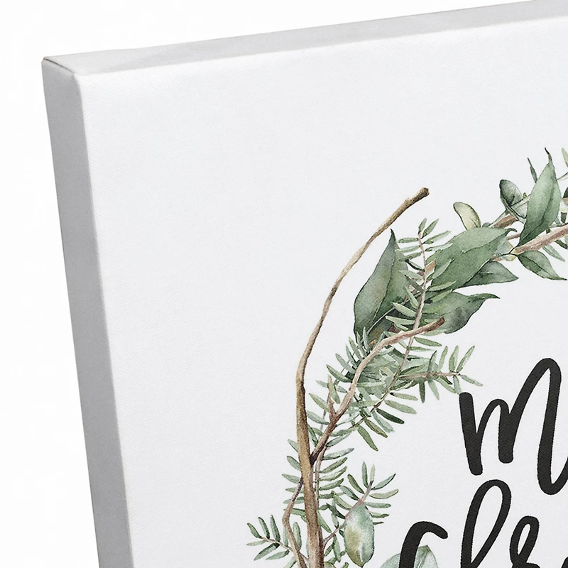 Merry Christmas Wreath Canvas Wall Art