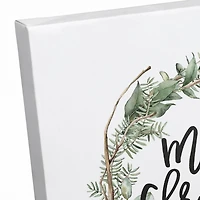 Merry Christmas Wreath Canvas Wall Art
