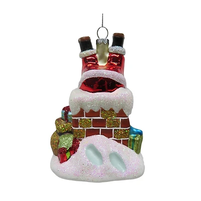 5" Santa in Chimney Glass Ornament by Ashland®