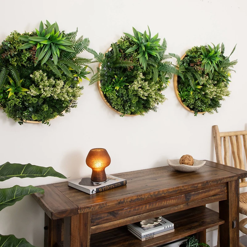 20" Framed Queensland Rainforest Artificial Living Wall Art Panel