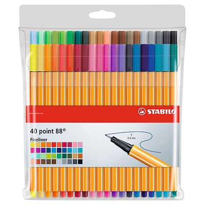 Stabilo® Point 88® 40 Color Fineliner Wallet Pen Set