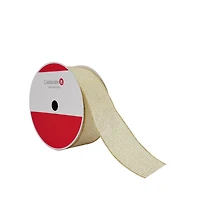 2.5" x 80ft. Cream with Gold Dots Wired Jumbo Ribbon by Celebrate It®