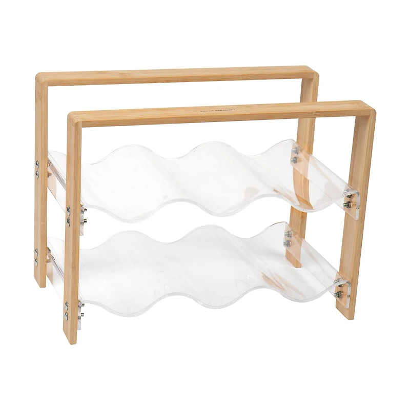 Mind Reader Modern Collection Bamboo & Acrylic 6 Bottle Wine Rack
