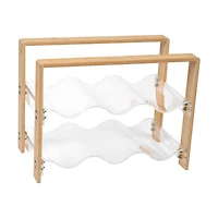 Mind Reader Modern Collection Bamboo & Acrylic 6 Bottle Wine Rack