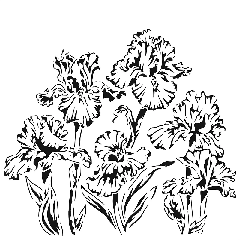 The Crafter's Workshop Irises Stencil, 6'' x 6''