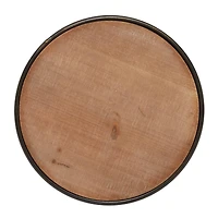 14" Black Industrial Wood Accent Table