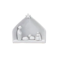 Hello Honey® 8.5" White Reactive Glaze Stoneware Nativity Set