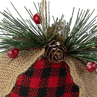 Red Plaid & Burlap Stocking Ornament