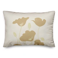 Simple Dusty Yellow Poppies 14" x 20" Throw Pillow