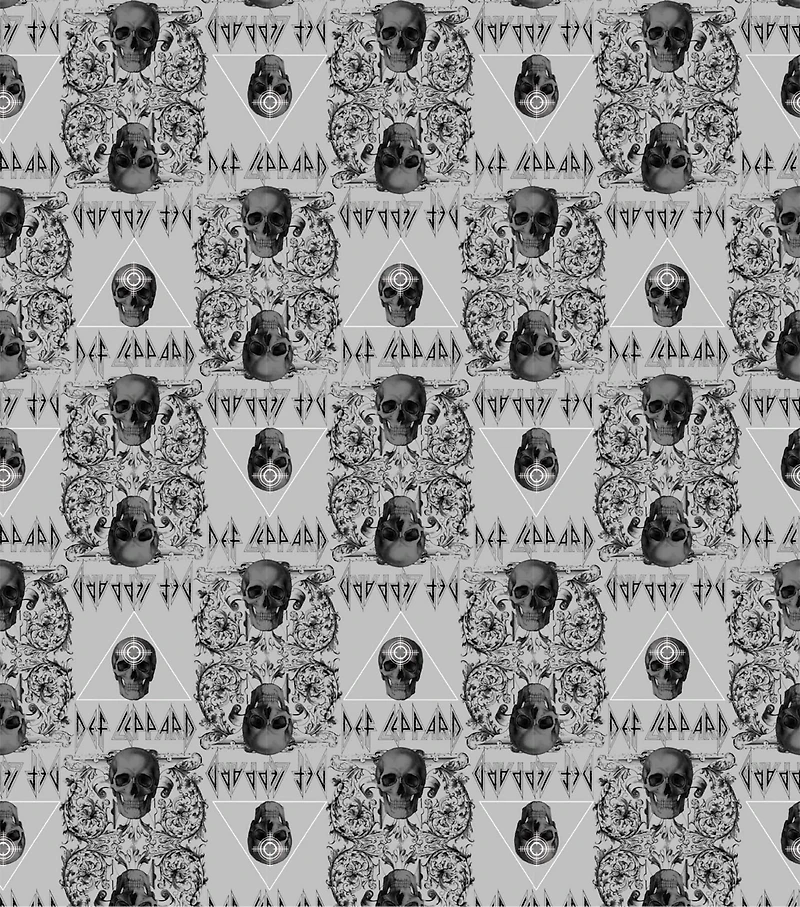 Epic Def Leppard Skulls Cotton Fabric