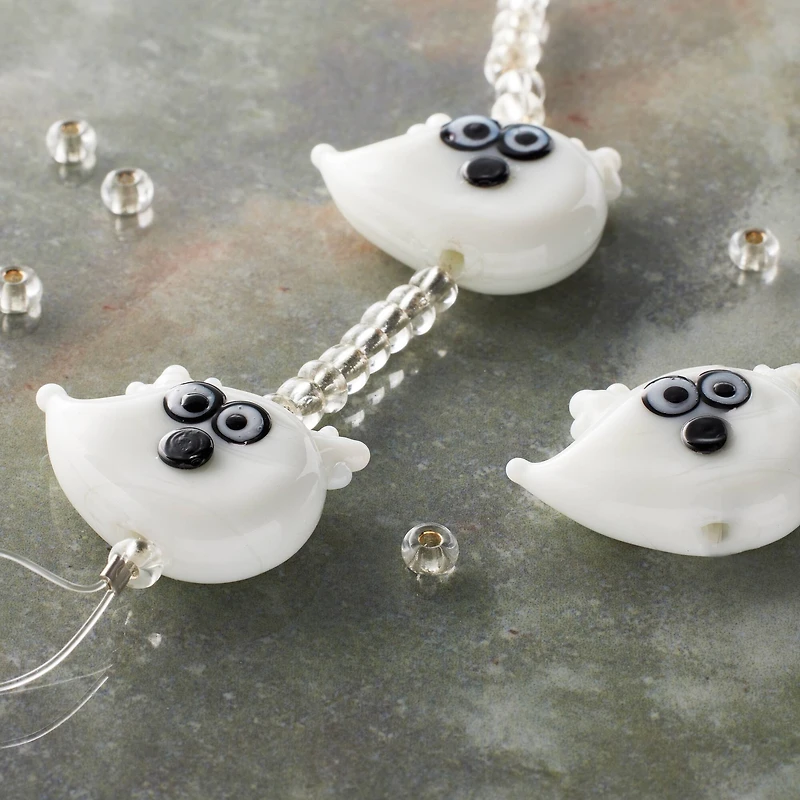 White Ghost Lampwork Glass Bead Mix by Bead Landing™