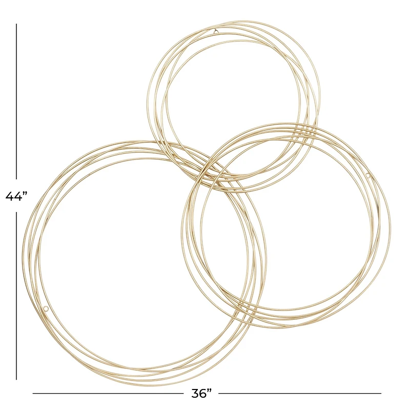 CosmoLiving by Cosmopolitan Gold Metal Wall Décor